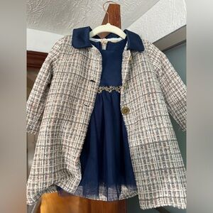 Baby dress and coat outfit
